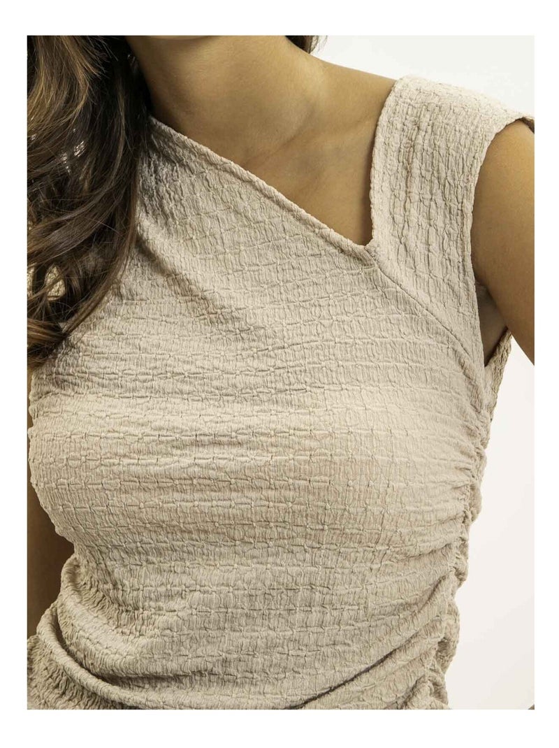 Top asymétrique FAYLA Beige - Kiabi