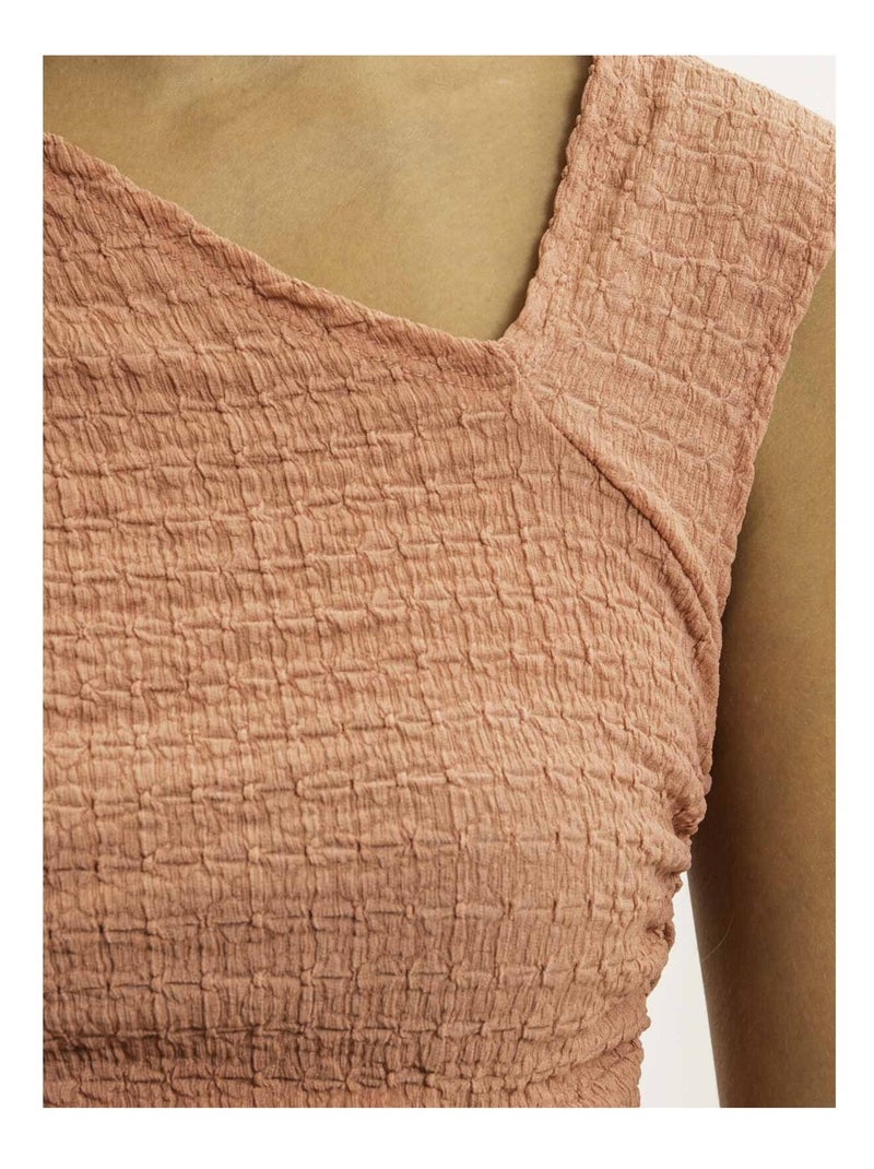 Top asymétrique FAYLA Orange corail - Kiabi