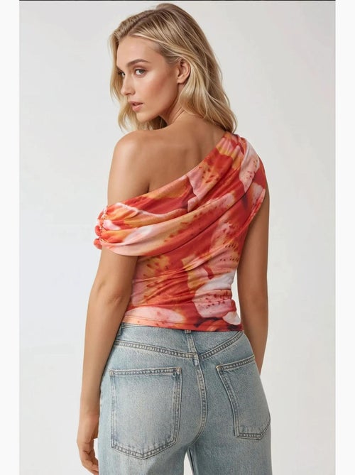 Top asymmetrisch abstract dessin hiccup - Kiabi