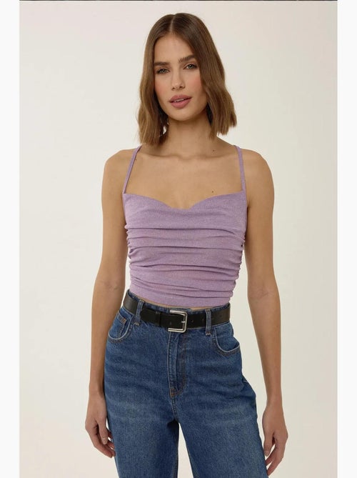 Top asymmetrisch gebreid met glitter hiccup - Kiabi Top asymmetrisch gebreid met glitter hiccup - Kiabi
