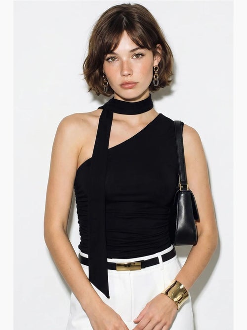 Top asymmetrisch met strikdetail lucci - Kiabi