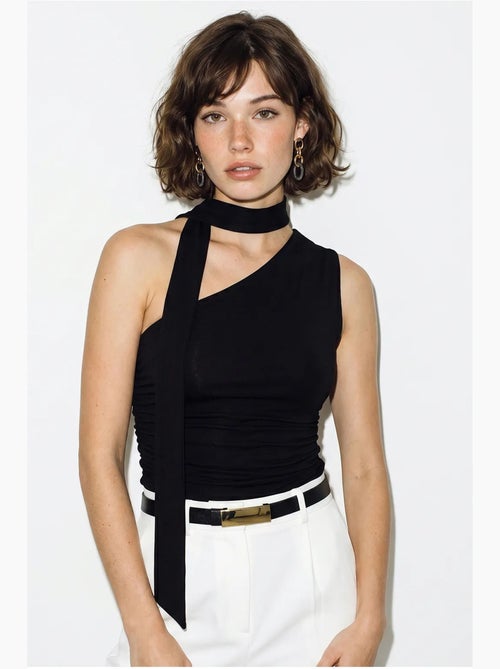 Top asymmetrisch met strikdetail lucci - Kiabi
