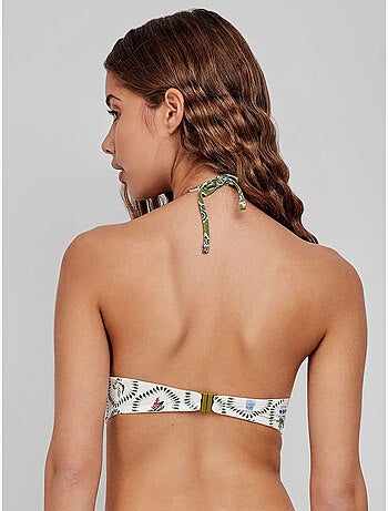Top bandeau bikini met bloemenprint