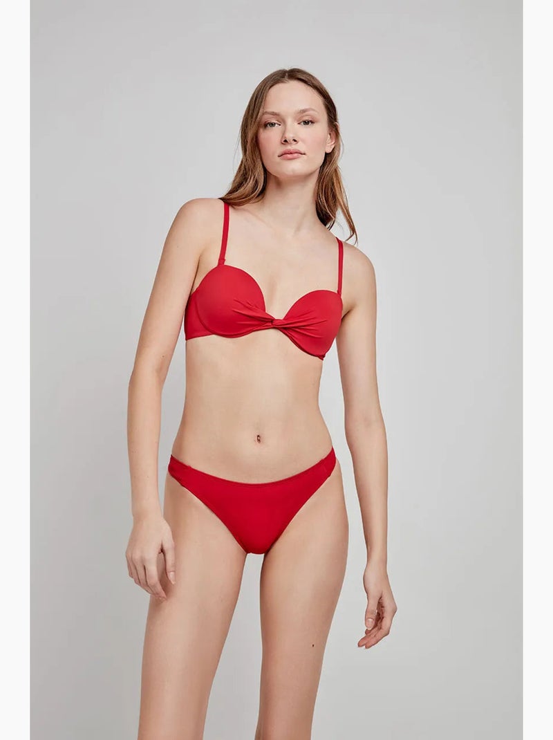 Top bandeau bikini mix en match Rood - Kiabi