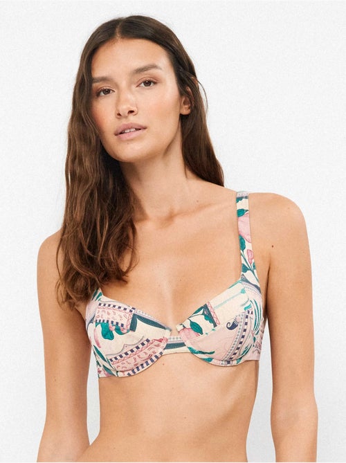 Top bikini balconette bedrukt - Kiabi