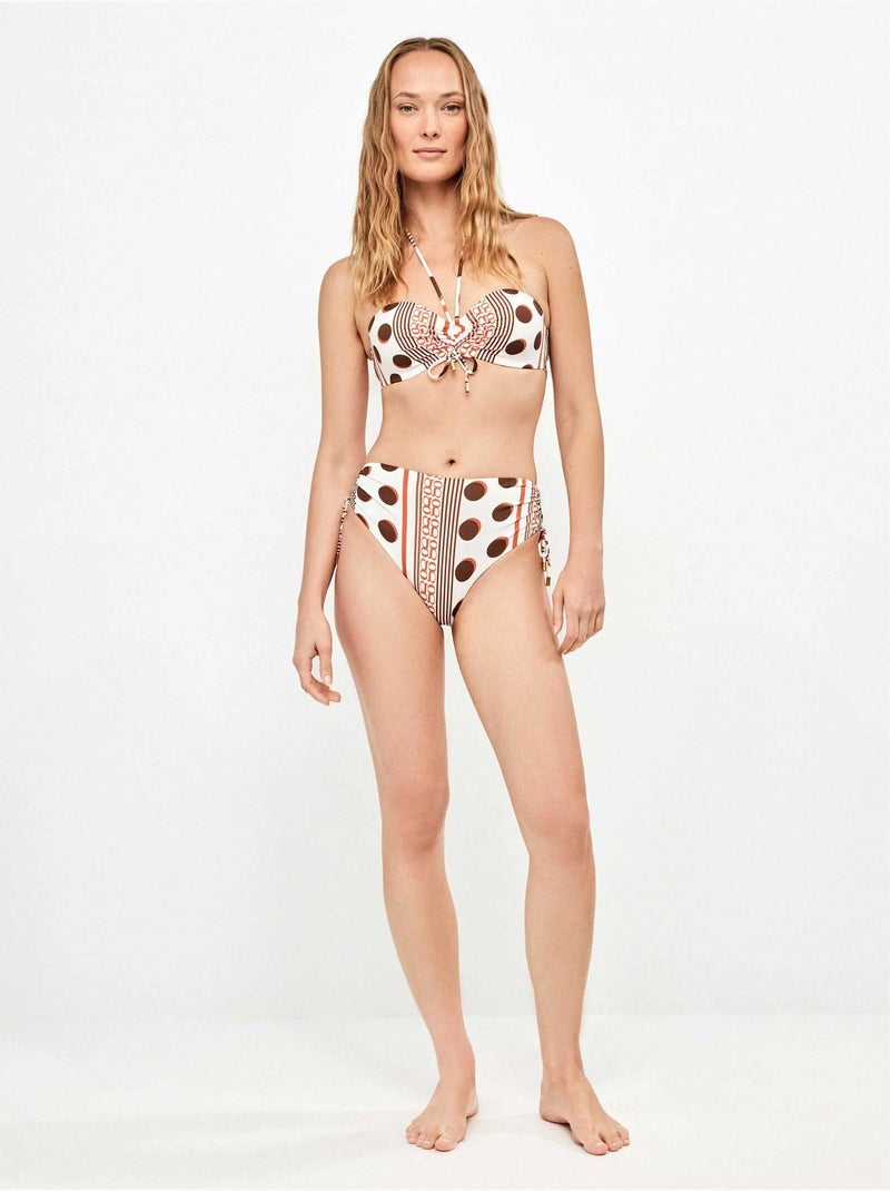 Top bikini bandeau bedrukt monogram Multicolor - Kiabi
