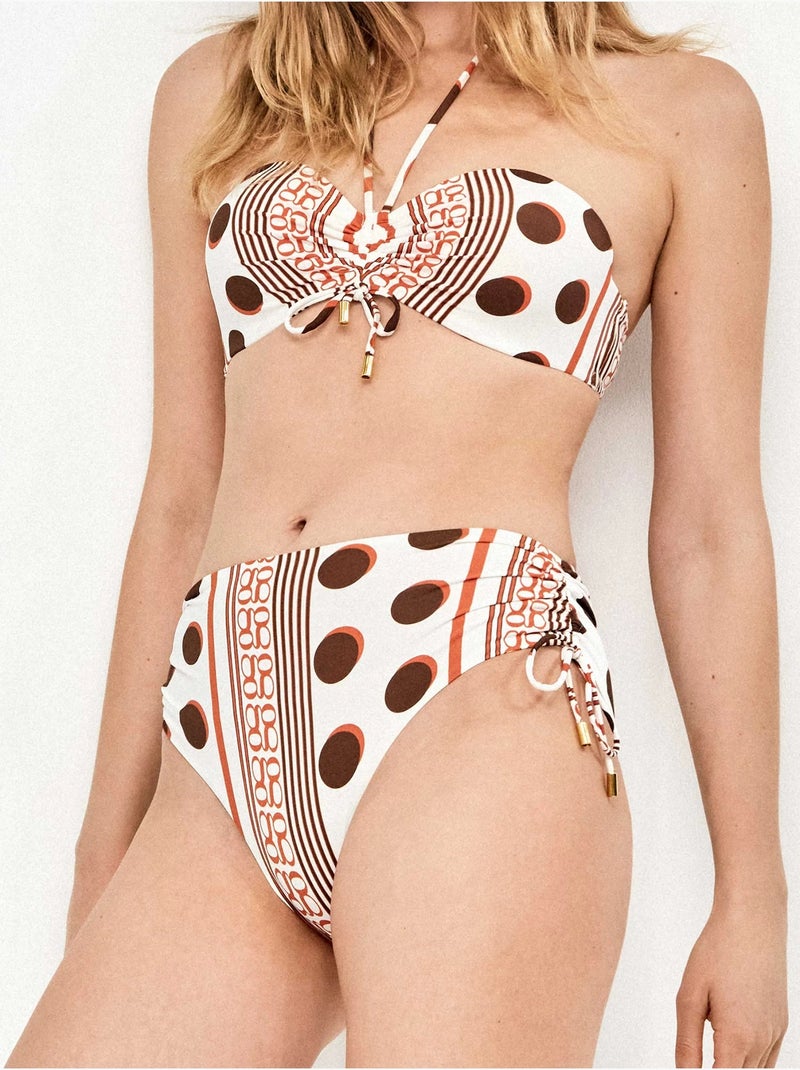 Top bikini bandeau bedrukt monogram Multicolor - Kiabi
