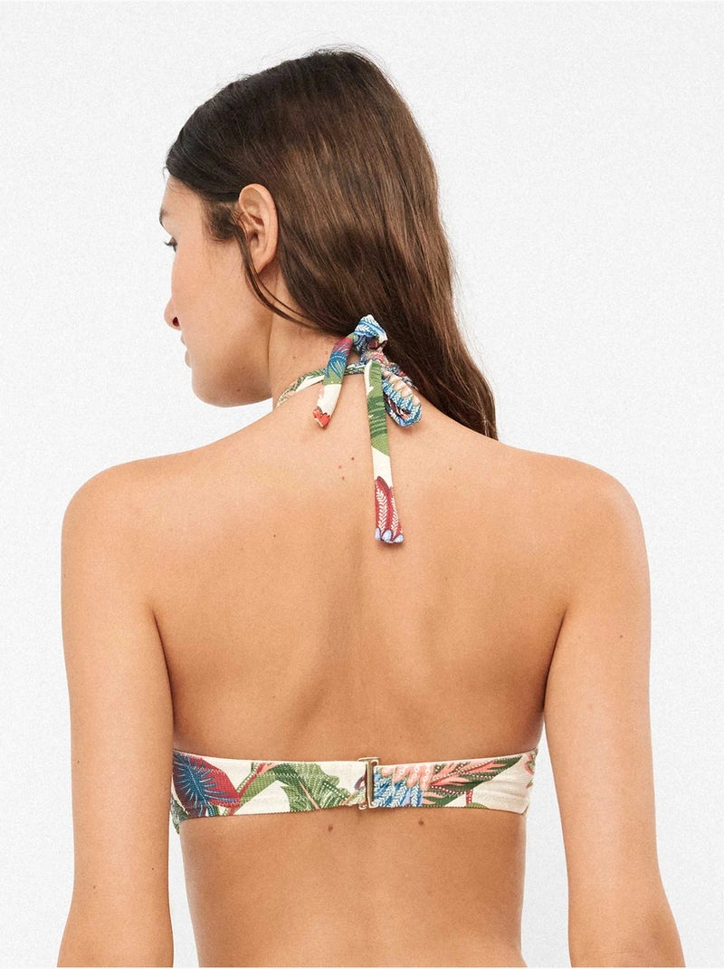 Top bikini bandeau met meerdere posities Multicolor - Kiabi