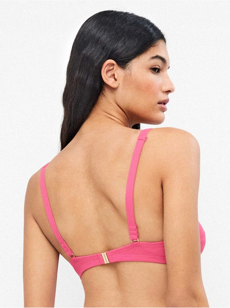 Top bikini capaciteit cups c, d en e Roze - Kiabi