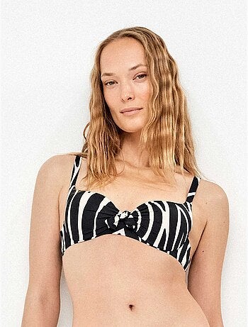 Top bikini capaciteit in dierenprint zebraprint stof