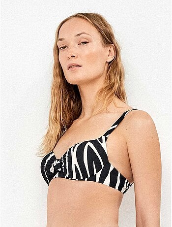 Top bikini capaciteit in dierenprint zebraprint stof