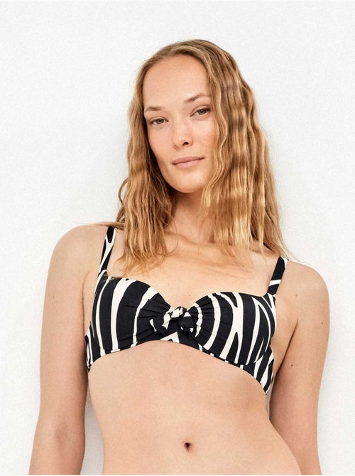 Top bikini capaciteit in dierenprint zebraprint stof - Kiabi
