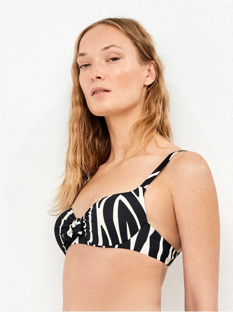 Top bikini capaciteit in dierenprint zebraprint stof Multicolor - Kiabi