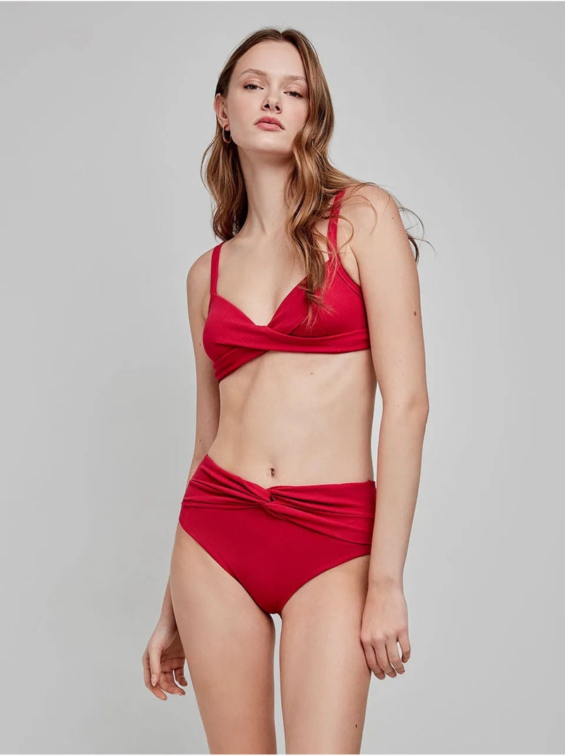 Top bikini capaciteit in gestructureerde stof Granaatappel - Kiabi