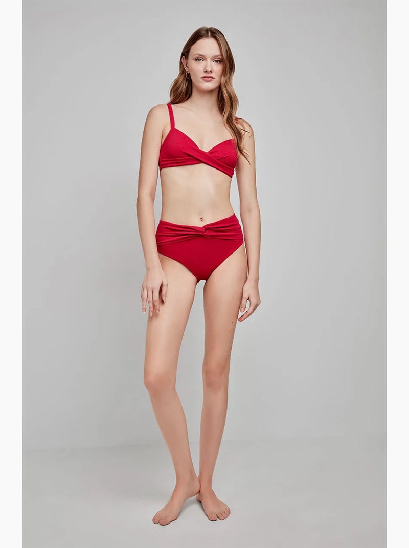 Top bikini capaciteit in gestructureerde stof Granaatappel - Kiabi