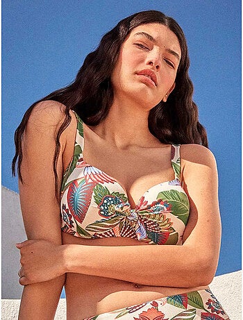 Top bikini capaciteit tropisch print