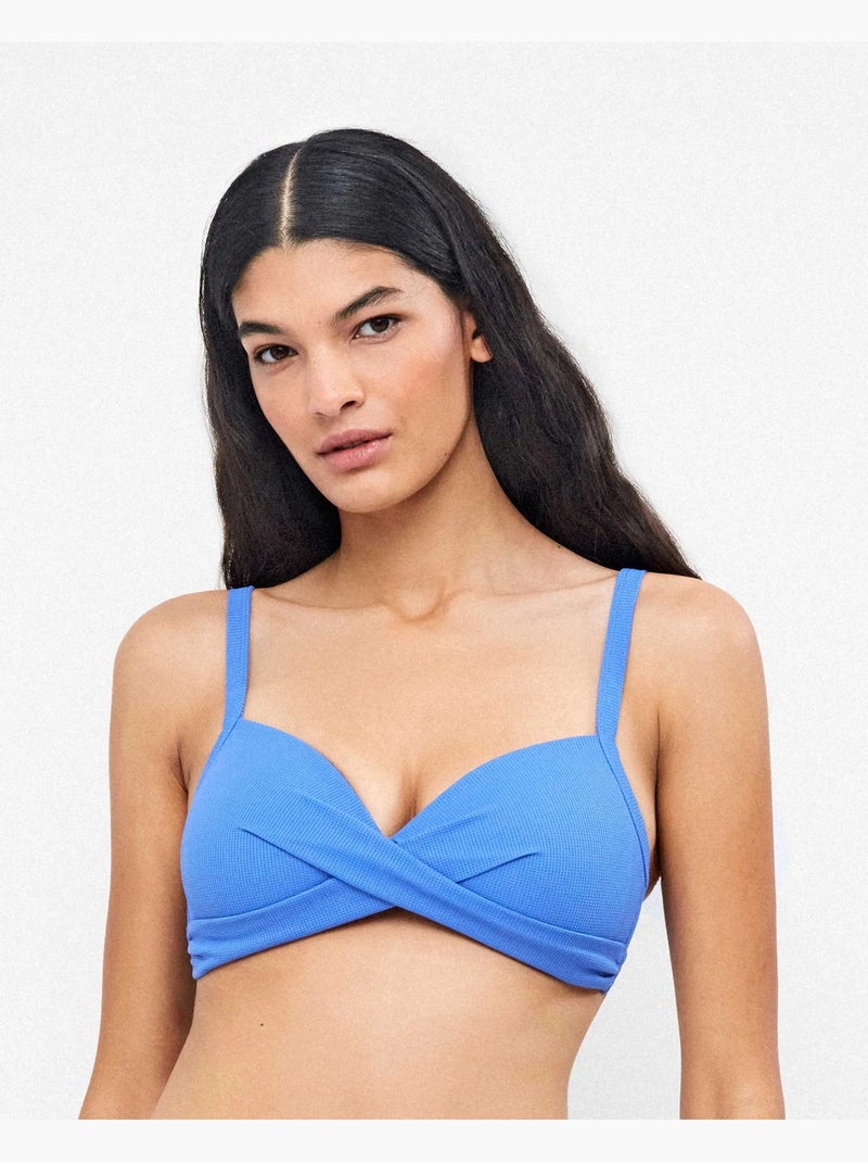 Top bikini cups b, c en d Blauw - Kiabi