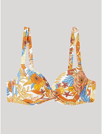 Top bikini grote maat met bloemenprint