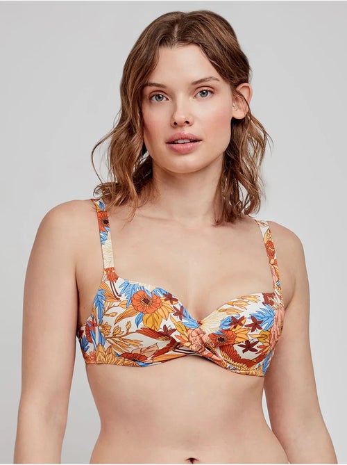 Top bikini grote maat met bloemenprint - Kiabi