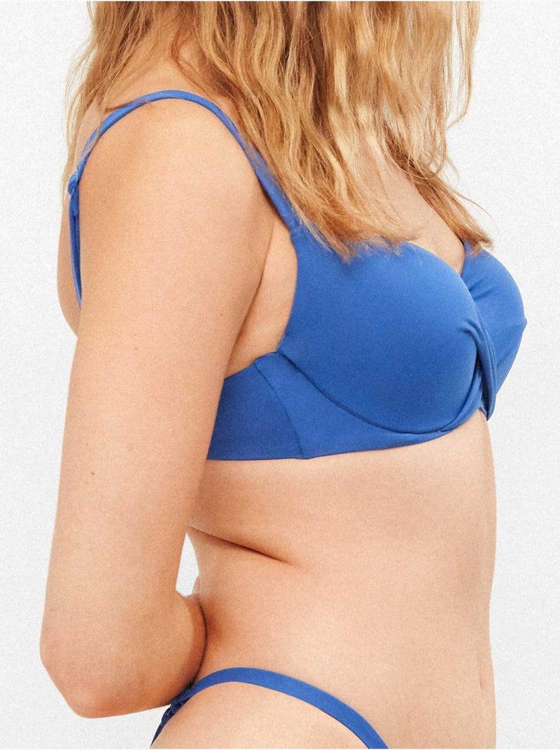 Top bikini kruising vooraan Blauw - Kiabi