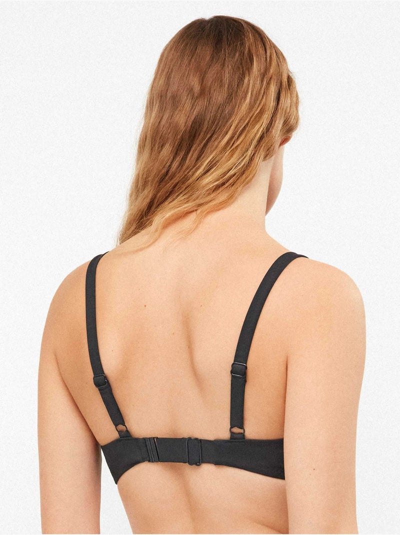 Top bikini kruising vooraan Zwart - Kiabi