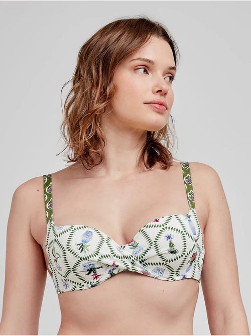 Top bikini met capaciteit print - Kiabi