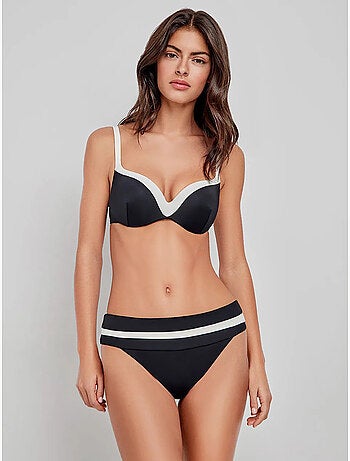 Top bikini met geïntegreerde beugels tweekleurig levendige contrasten