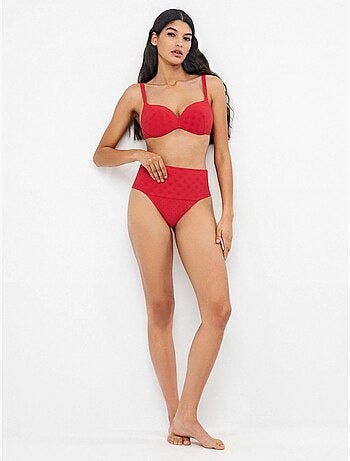 Top bikini met ingebouwde beugels jacquard met stippen