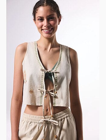 Top boho en lin penti