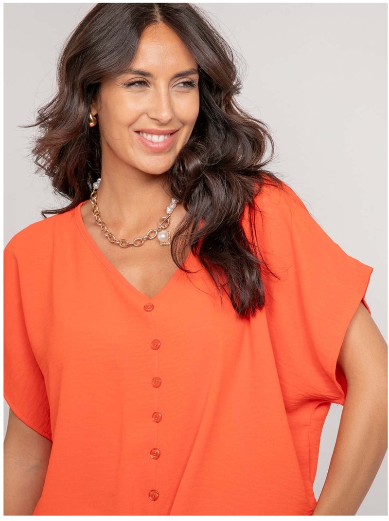 Top boutons avec noeud  feya Orange - Kiabi