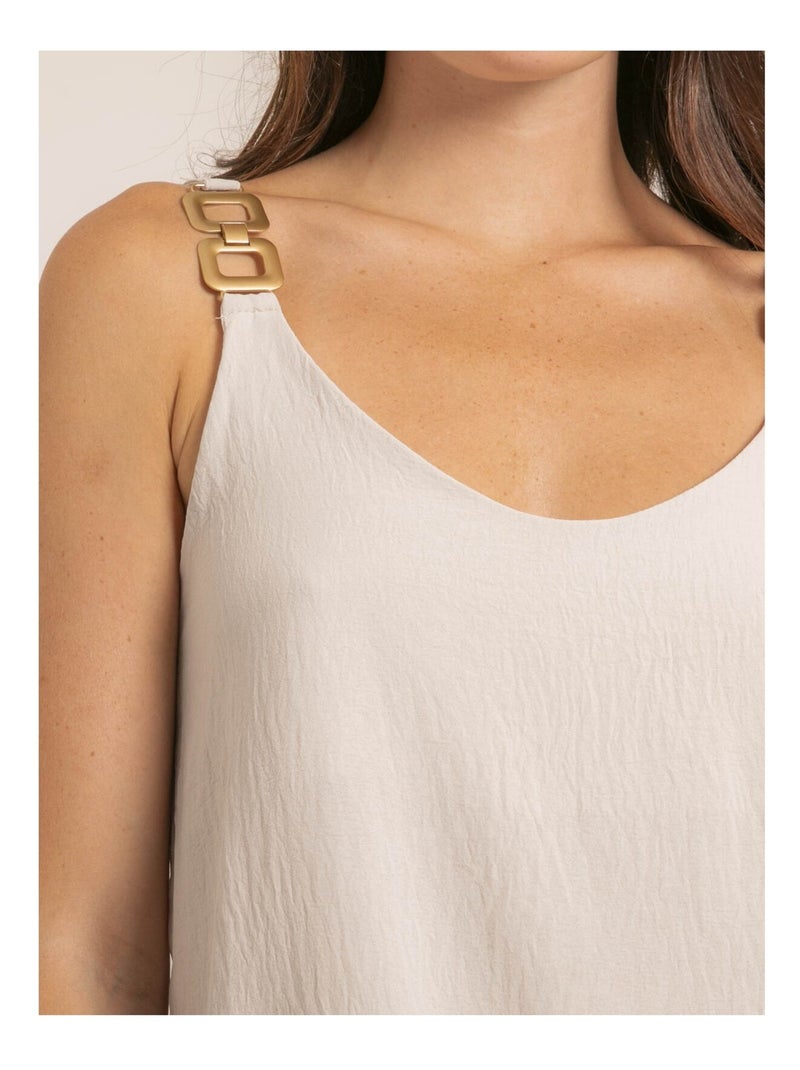 Top bretelles bijoux FELINA Beige - Kiabi