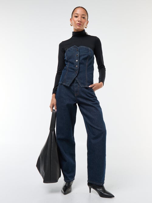 Top bustier en denim - Kiabi