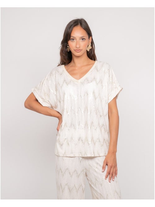 Top col v motifs FERIDE - Kiabi