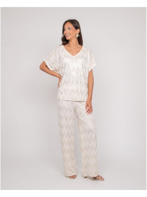 Top col v motifs FERIDE - Kiabi