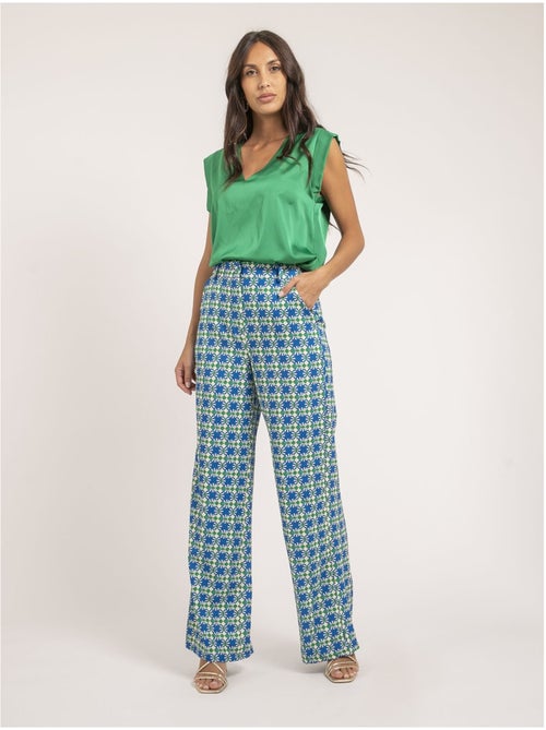 Top col V satin FIKA - Kiabi