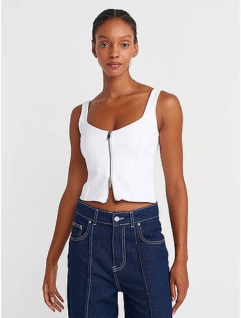 Top corset court femme à encolure carrée dilvin