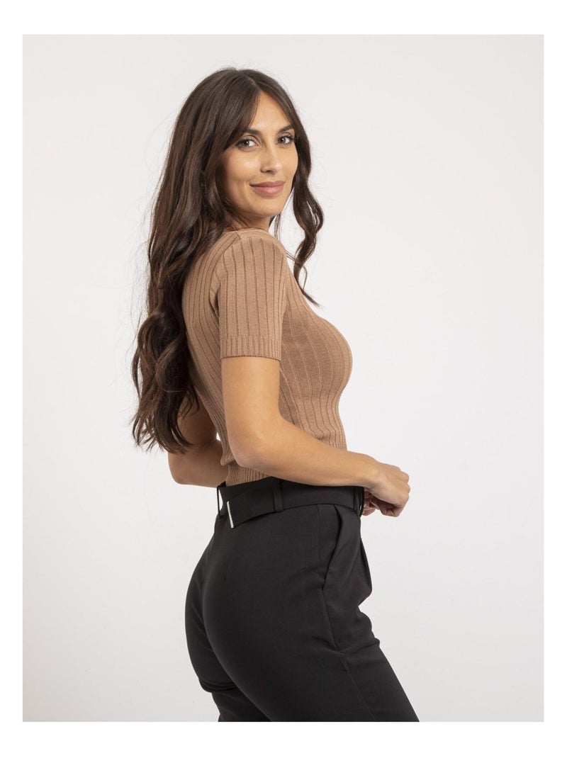 Top cotele FLOYDE Beige - Kiabi