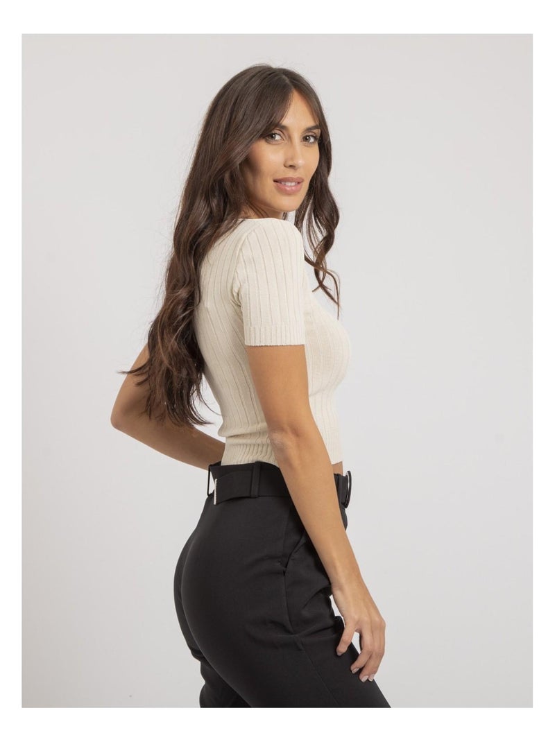 Top cotele FLOYDE Ecru - Kiabi