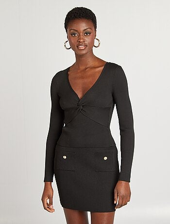 Top côtelé torsadé