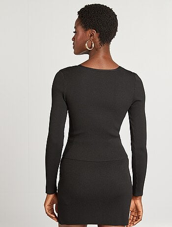 Top côtelé torsadé