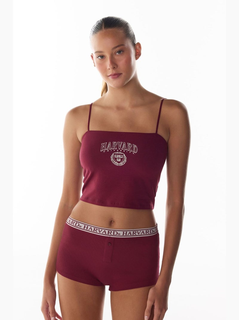 Top court harvard femme penti Rouge bordeaux - Kiabi
