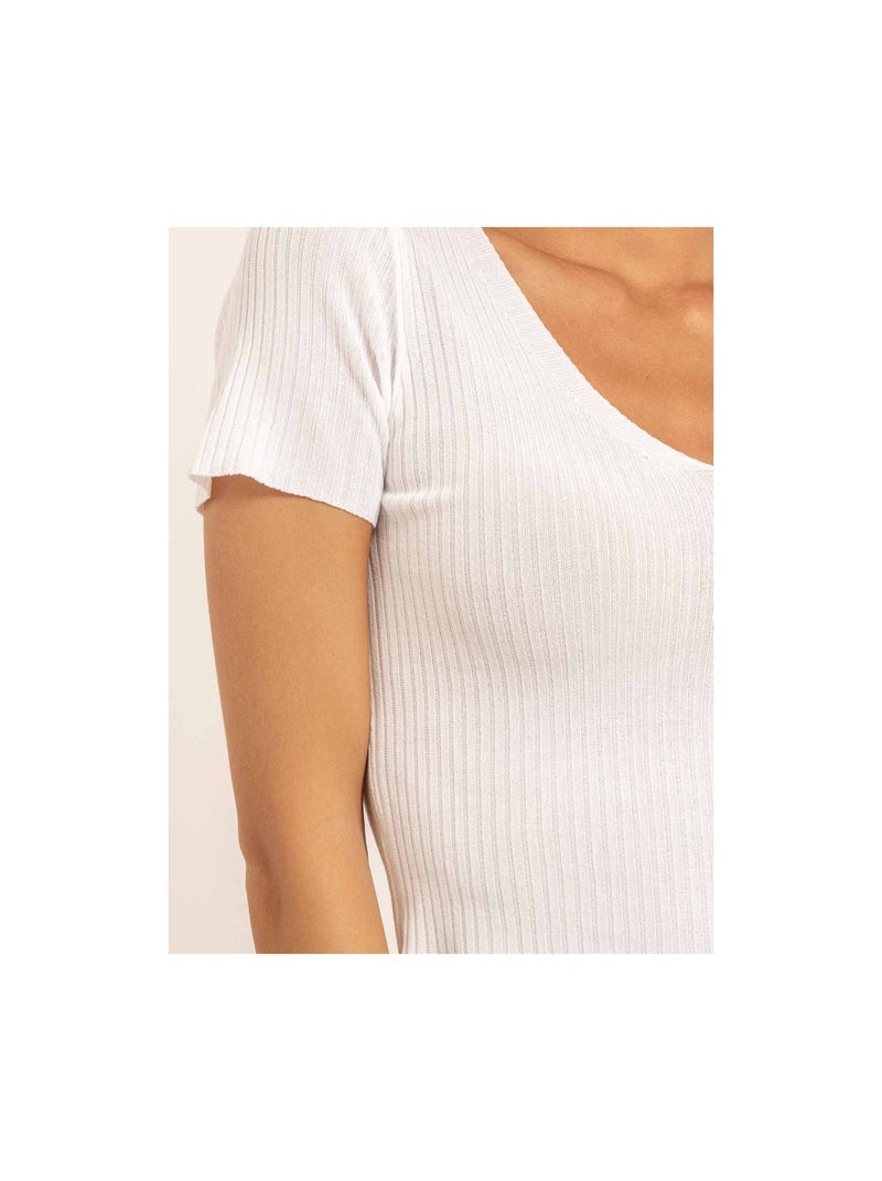 Top court maille falini Blanc - Kiabi