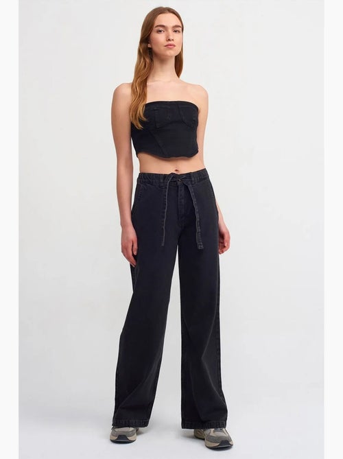 Top crop en denim, ajusté et bustier dilvin - Kiabi