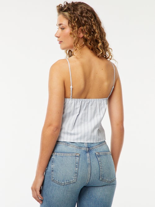Top cropped en popeline - Kiabi