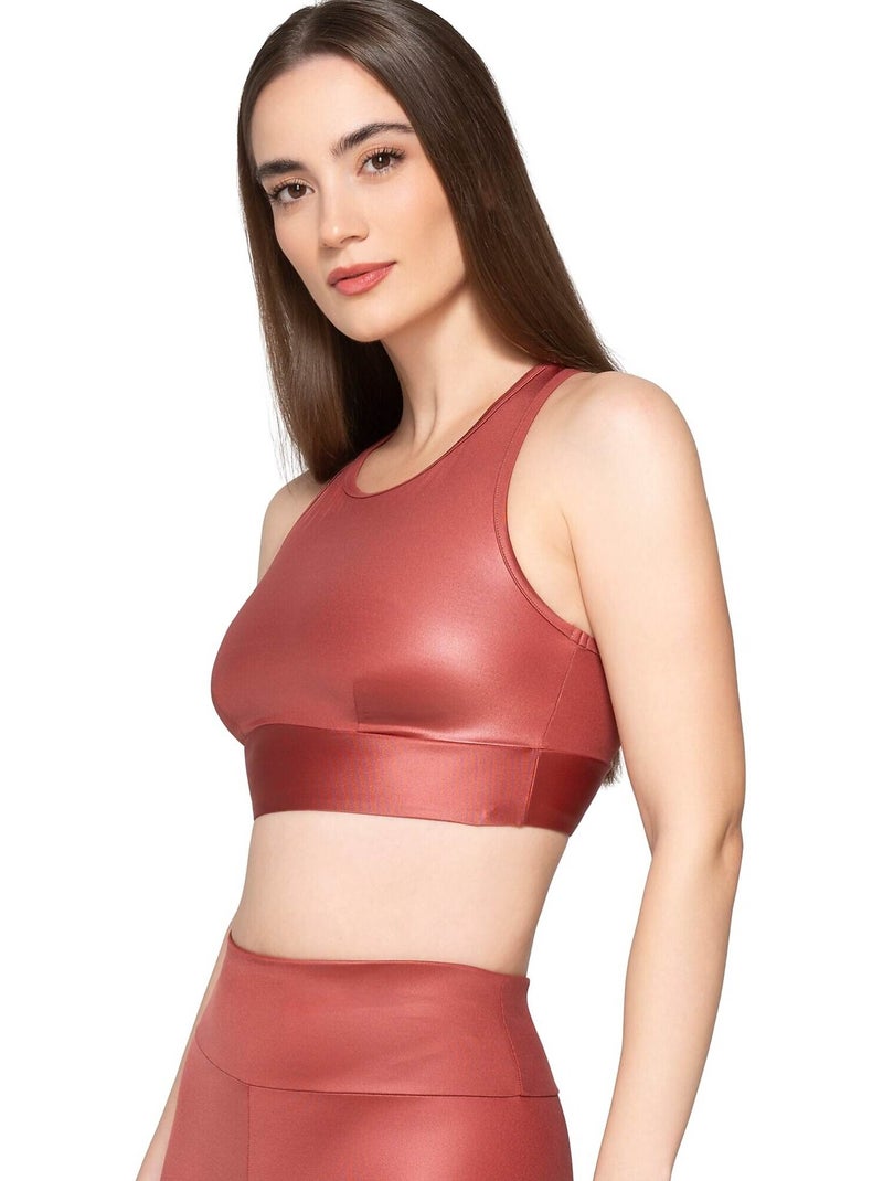 Top de sport brassière dos nageur flexfit Rose - Kiabi