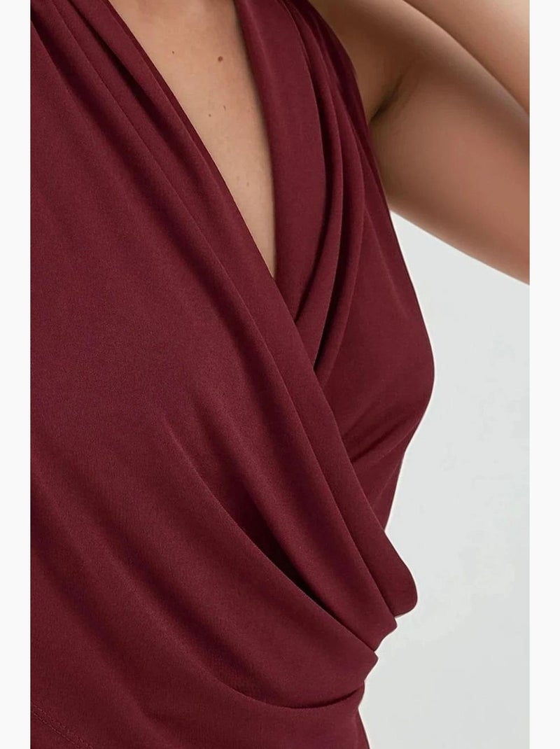 Top drapering watervalhals hiccup Bordeauxrood - Kiabi