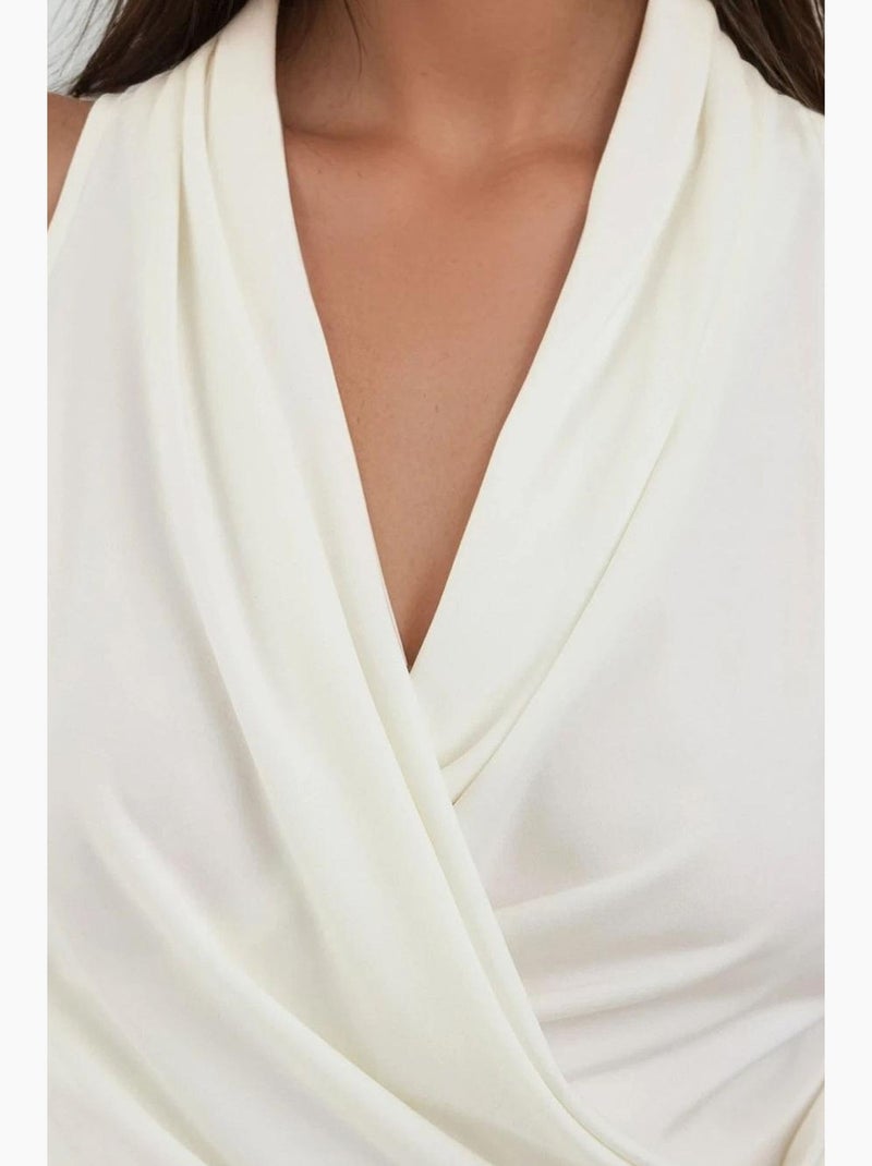 Top drapering watervalhals hiccup Wit - Kiabi