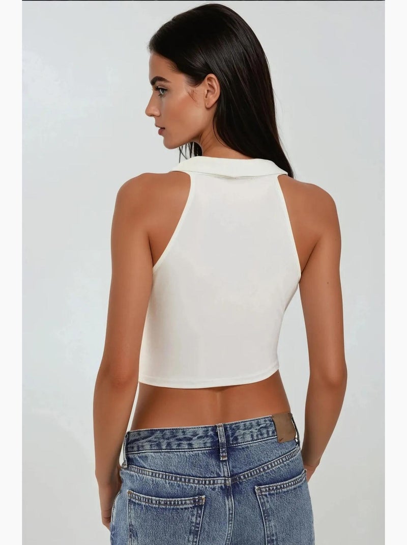 Top drapering watervalhals hiccup Wit - Kiabi