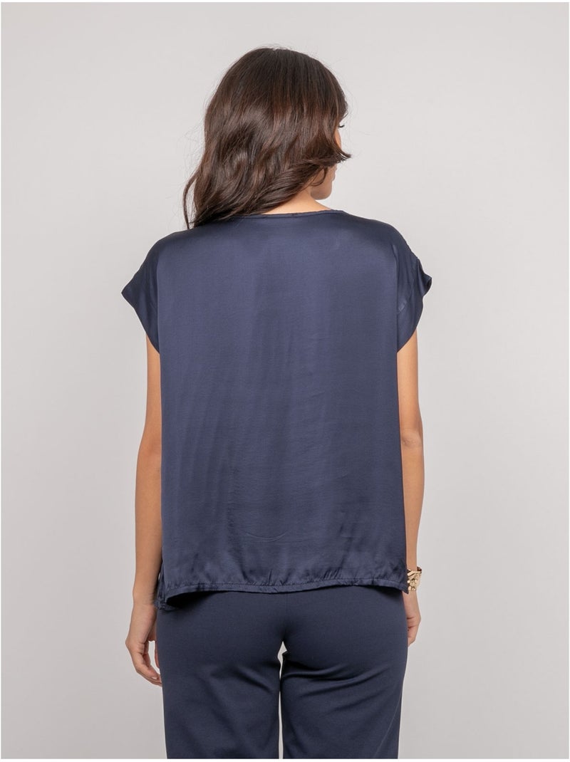 Top effet satin FRIDOLE Bleu marine - Kiabi