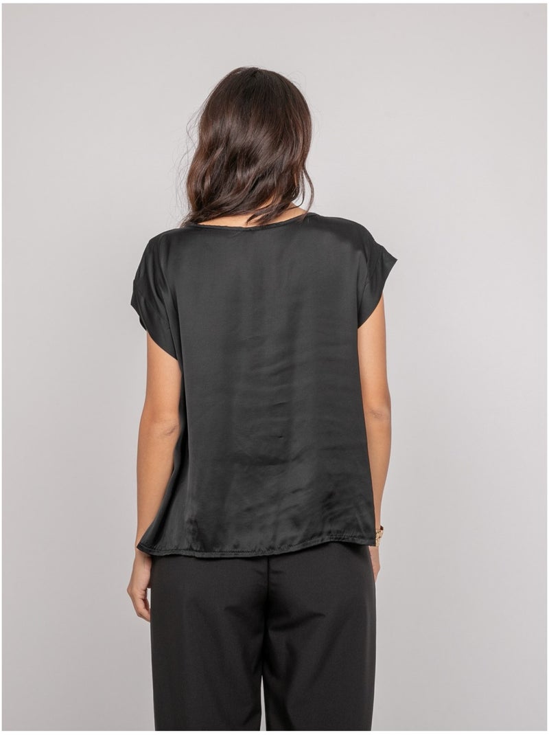 Top effet satin FRIDOLE Noir - Kiabi